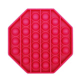 Jucarie senzoriala din silicon Pop it forma octogonala Fidget Toy Pop Bubble antistress  rosu